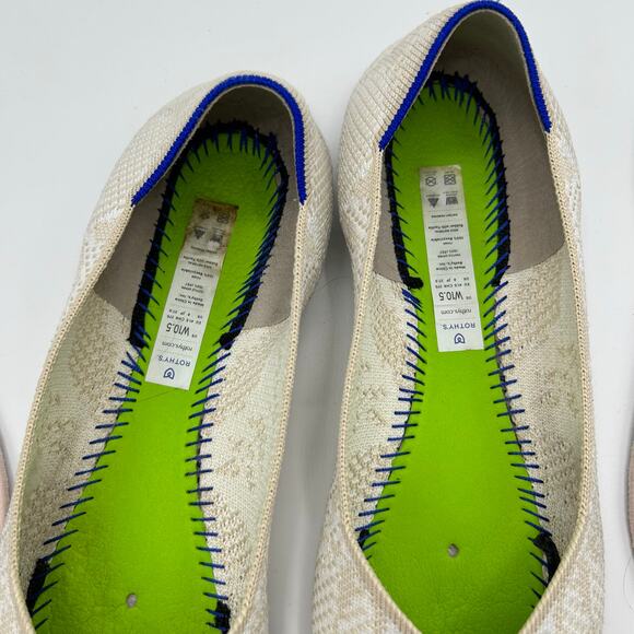 Rothy’s The Point Flats Lily Ivory Beige Knit Women’s Size 10.5 Sustainable - Picture 7 of 16